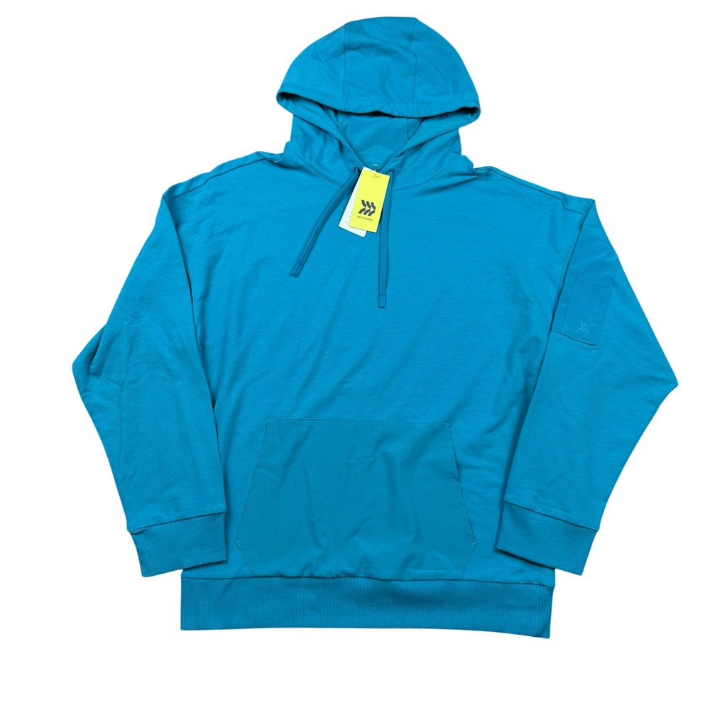 All in Motion Mens Teal Blue All-In Performance Hoodie Sweatshirt Activewear S